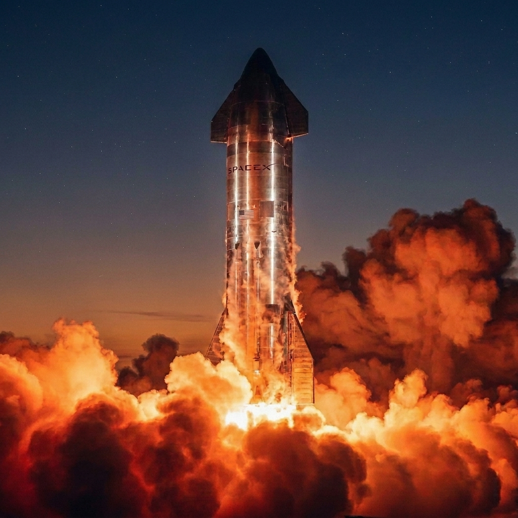 SpaceX prueba con éxito parcial el cohete más grande jamás creado.